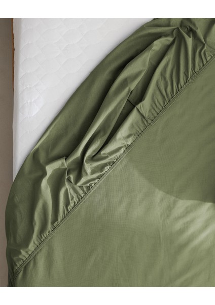 Manon King Size Plus %100 Pamuk Ranforce Lastikli Çarşaf - Haki fırsatları