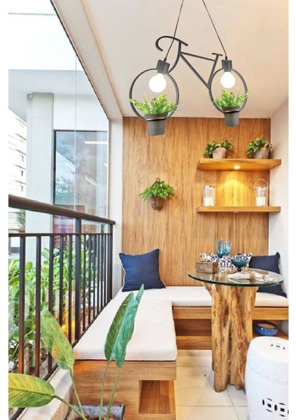 Bisiklet Saksı Metal Avize Dekoratif Yeni Trend Balkon Cafe Otel Kamelya Için Sarkıt Çiçeklik Lamba indirimleri
