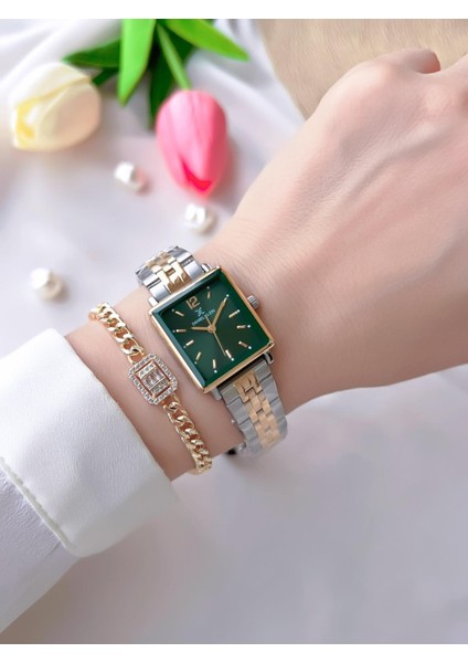 Retro Vintage Model Çelik Kordon 3 Atm Suya Dayanıklı Kadın Kol Saati+Bileklik P10025.6 fiyatları