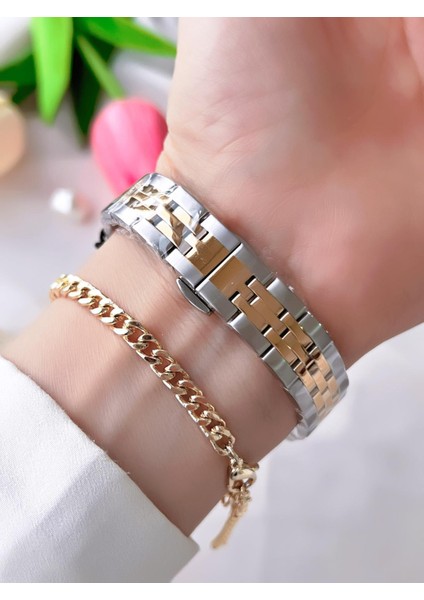Retro Vintage Model Çelik Kordon 3 Atm Suya Dayanıklı Kadın Kol Saati+Bileklik P10025.6 modelleri