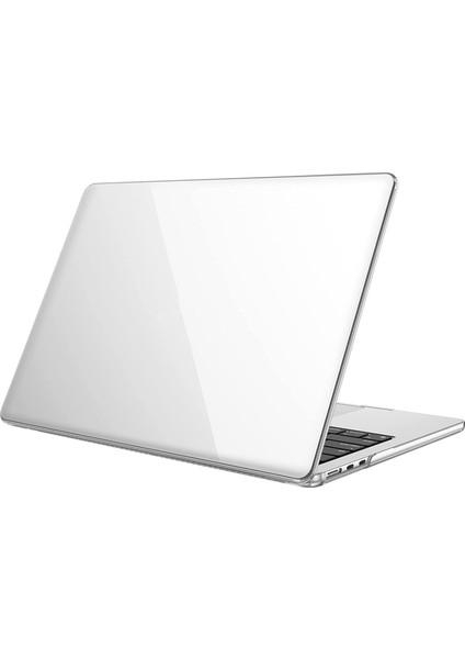 Novstrap Apple Macbook Air M3 Çip 13.6 Inç A3113 ile Uyumlu Parlak Kılıf + Şeffaf Klavye Kılıfı+Film