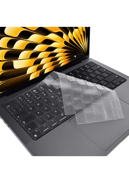 Apple Macbook Air M3 Çip 13.6 Inç A3113 ile Uyumlu Parlak Kılıf + Şeffaf Klavye Kılıfı+Film fırsatları