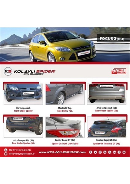 Ford Focus 3 Sd Cam Çerçevesi 16 Prç. Krom 2011-2014