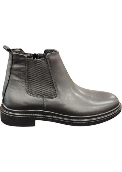 Iç Dış Deri Yandan Lastik Fermuarlı Kauçuk Kayırmaz Taban Erkek Bot