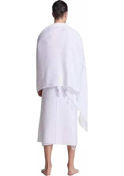 Bambu Ihram Takımı 110 x 220, %100 Bambu, 1250GR. Yumuşak, Beyaz Renkli, Hac ve Umre Ibadeti Için.