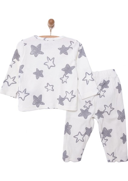 Kaşkorse Uzun Kol Yıldız Desen Pijama Takımı Erkek Bebek