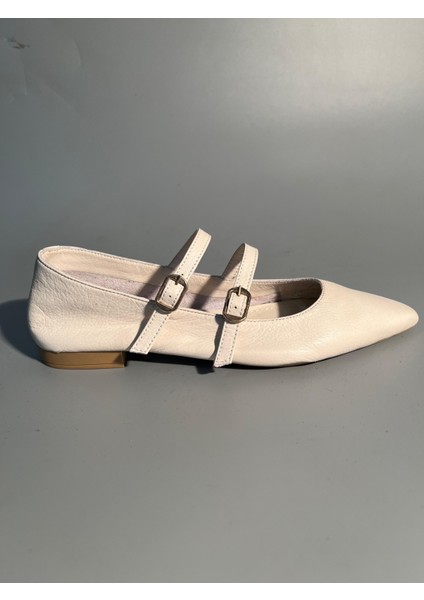 Noble Shoes Hakiki Deri Sivri Burun Babet