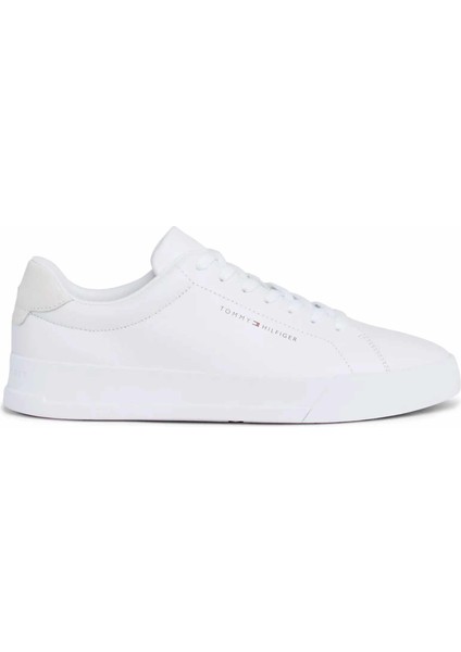 Erkek Th Court Leather Sneaker-Beyaz