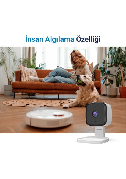 Fold Katlanabilir Wi-Fi Akıllı Kamera, İnsan Algılama, Çift Yönlü Sesli Görüşme, Hareket Algılama, Siren Özelliği, Uzaktan Kontrol