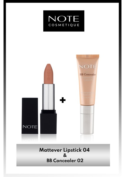 Mattever Lipstick 04 Indian Curry - Nude & BB Concealer 02 SPF 15 Göz Altı Kapatıcısı Makyaj Seti