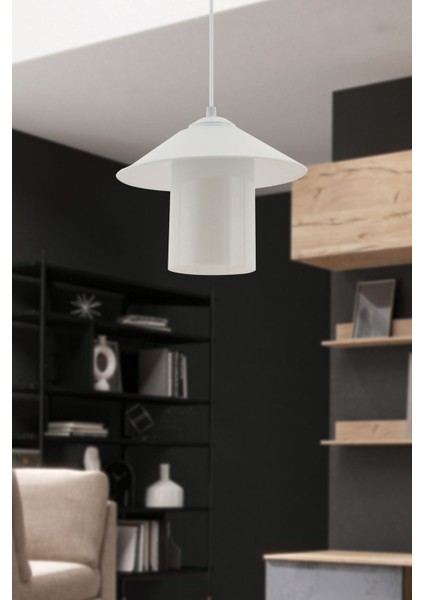 Modern tekli sarkıt avize, 27 cm, beyaz, şık ve kullanışlı aydınlatma seçeneği
