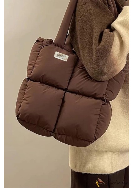 Kahve Viral Puffy Bag El ve Omuz Çantası