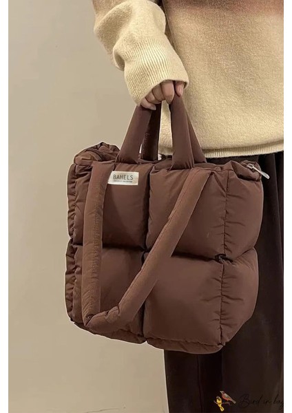 Kahve Viral Puffy Bag El ve Omuz Çantası