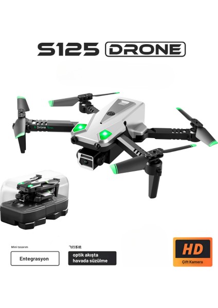 S125 Mini Drone 2 Batarya Ile 20 Dakika Uçuş Süresi Wi-Fı 720P Hd Çift Kameralı drone