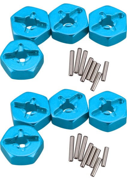 8x Alüminyum Alaşım 12MM Birleştirici Tekerlek Hub Hex Adaptörü Yükseltmeler Için 144001 1/14 Rc Araba Yedek Parçaları, Mavi (Yurt Dışından)