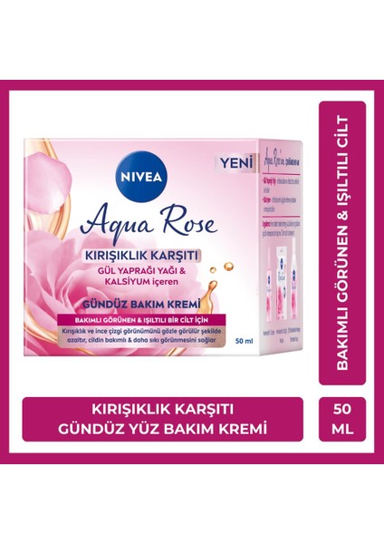 Aqua Rose Gündüz Yüz Bakım Kremi 50ML, Kalsiyum, Sıkı Cilt