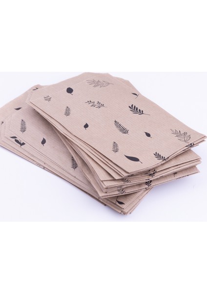 Yapraklı Kese Kağıdı Kraft Üzeri Siyah 18 x 30 40 Adet