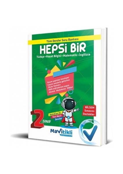 2.sınıf Tüm Dersler Soru Bankası Bilsem Destekli " Hepsi Bir "