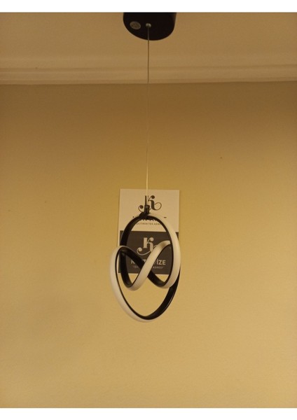 Modern küçük siyah LED avize, şık tasarım, 16x70cm, metal materyal