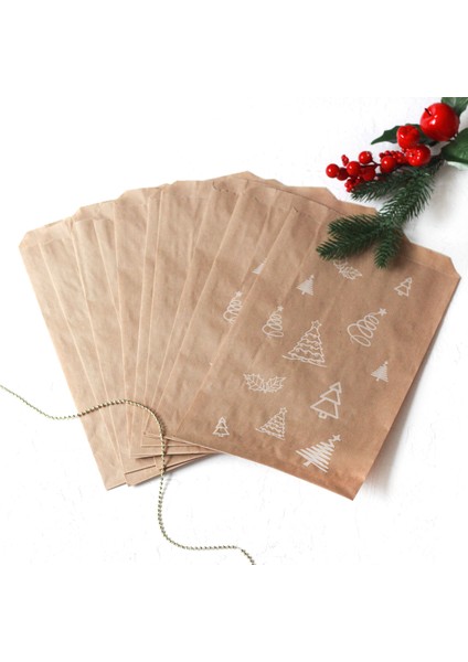 Çam Desenli 40 Adet Kraft Kese Kağıdı 18 x 30 cm modelleri