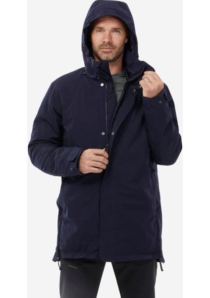Quechua Erkek Su Geçirmez Outdoor Parka/Kışlık Mont - Mavi - SH500 -10 °C