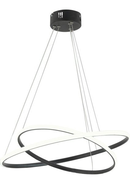 Şık siyah çember sarkıt LED avize, modern ve zarif tasarım, 45x35 cm fırsatları