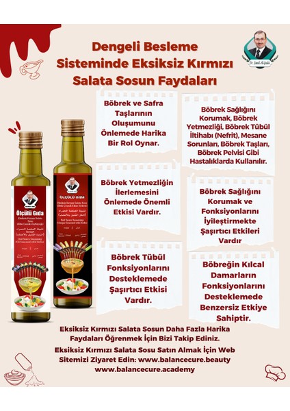 Eksiksiz Kırmızı Salata Sosu Bitki Çeşnili Elma Sirkesi 250 ml