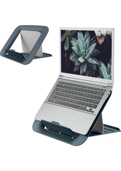 Yüksekliği Ayarlanabilir Dizüstü Bilgisayar Standı, 4 Yükseklikte, 13 Inç - 15 Inç Dizüstü Bilgisayarlar Için, Çalışma Masası Için Kompakt Dizüstü Bilgisayar Yükseltmesi, Ergo Cosy Serisi, Gri