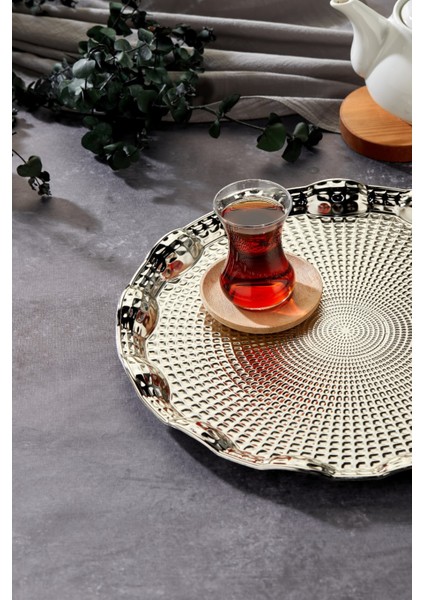 25 cm Rölyefli Sunum Tepsisi - Şık ve Zarif Tasarım fiyatları