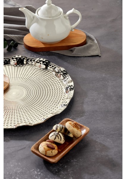 25 cm Rölyefli Sunum Tepsisi - Şık ve Zarif Tasarım fırsatları