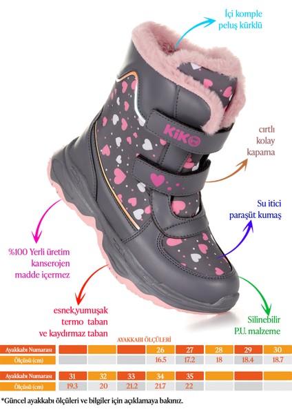 Kartanesi Cırtlı Kız Çocuk Kar Bot Soğuk Suya Dayanıklı fiyatları