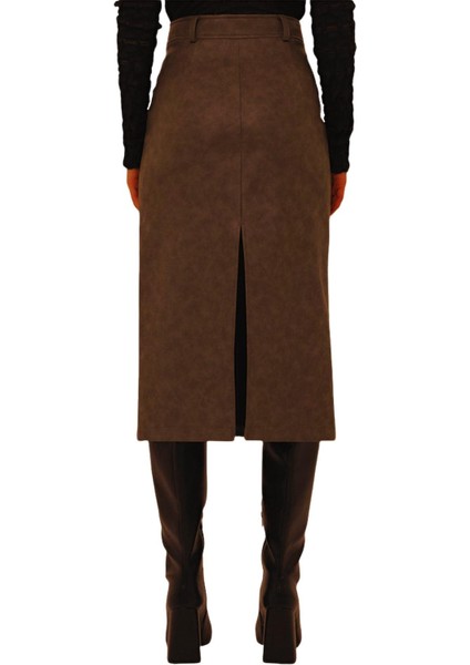 Deri Uzun Etek modelleri