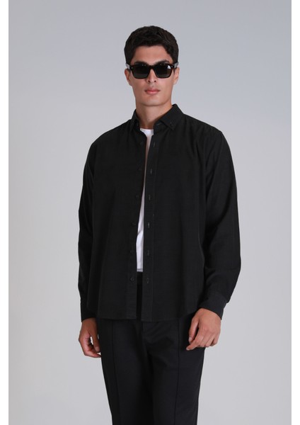 Water Erkek Basic Gömlek Slim Fit Antrasit