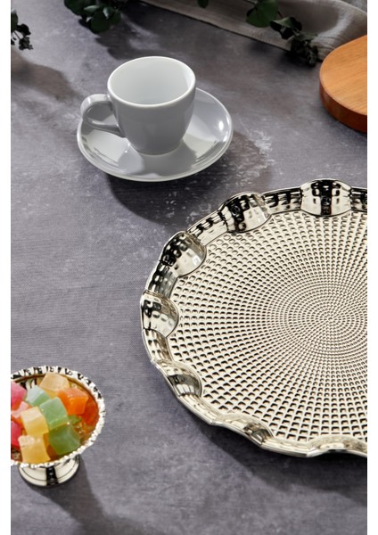 35 cm Rölyefli Sunum Tepsisi - Şık ve Zarif Tasarım fiyatları