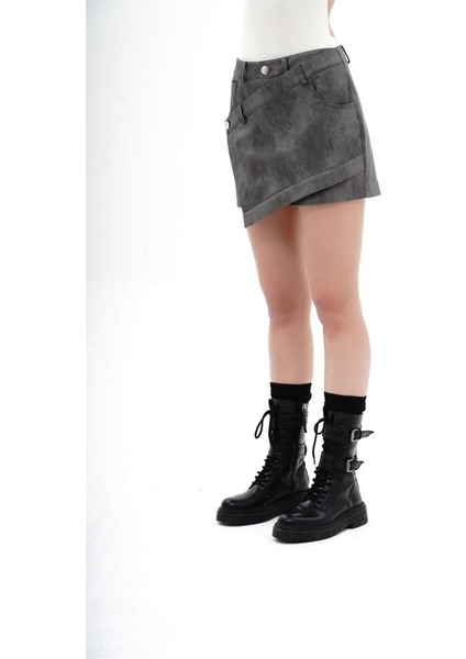 Deri Şort Etek modelleri