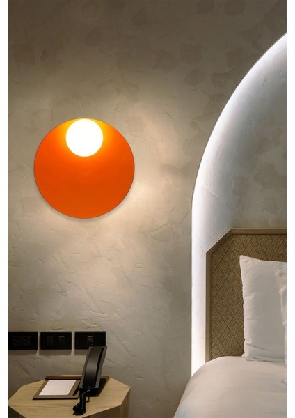 Şık turuncu metal duvar aplike, iç ve dış mekanda modern tasarım, G9 duy uyumlu fiyatları