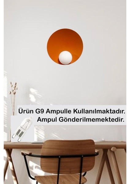 Şık turuncu metal duvar aplike, iç ve dış mekanda modern tasarım, G9 duy uyumlu modelleri