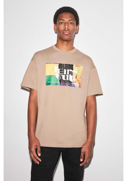 Farout Oversize Bej T-Shirt