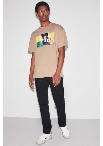 Farout Oversize Bej T-Shirt fırsatları