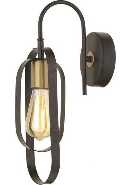 Siyah Eskitme Yatak Odası ve Restoran Duvar Lambası, Retro Metal Aplik E27 Duy fırsatları