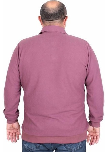 Erkek Büyük Beden Polo Yaka Sweat Feel Good 24408 Eflatun modelleri