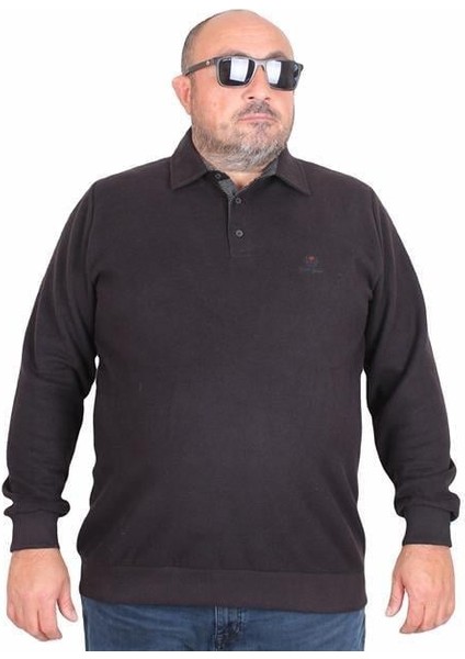 Erkek Büyük Beden Polo Yaka Sweat Feel Good 24408 Sıyah