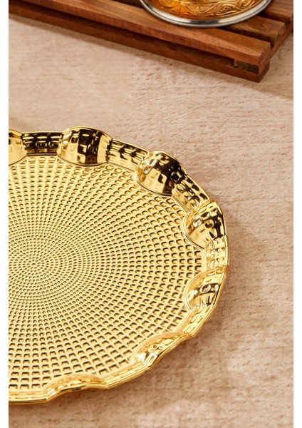 25 cm Rölyefli Sunum Tepsisi - Şık ve Zarif Tasarım fiyatları