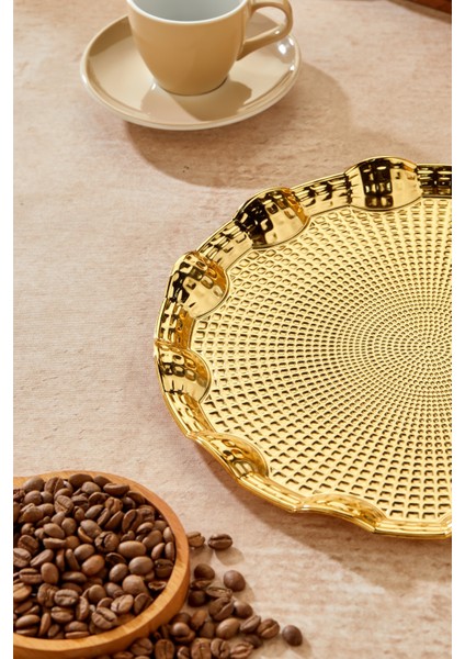 25 cm Rölyefli Sunum Tepsisi - Şık ve Zarif Tasarım fırsatları