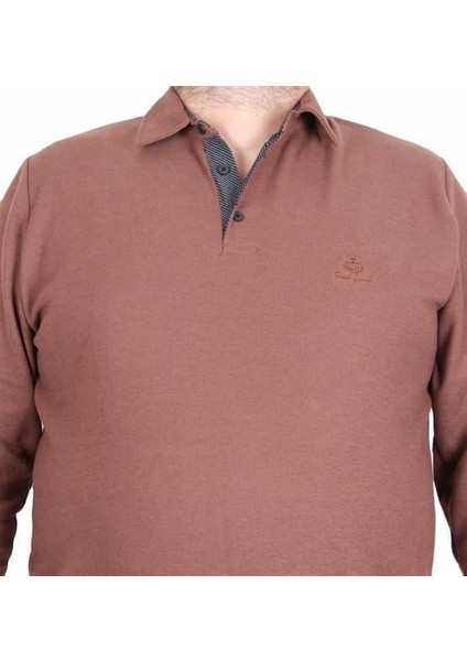 Erkek Büyük Beden Polo Yaka Sweat Feel Good 24408 S.kahve