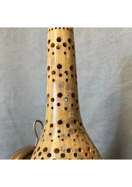 El Yapımı Su Kabağı Gaz Lambası Görünümlü Gece Lambası 13 x 35 cm