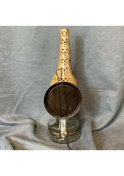 El Yapımı Su Kabağı Gaz Lambası Görünümlü Gece Lambası 13 x 35 cm