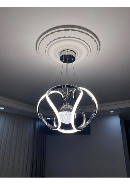 Lx Avize Krom Ledli Modern Şık