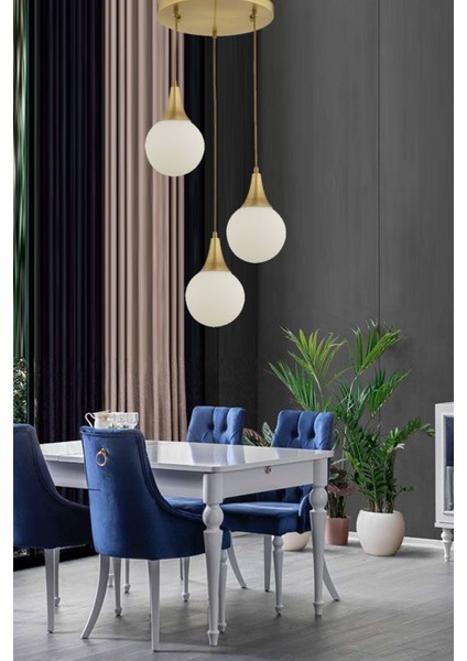 Inci Modern Globe Kapalı Camlı Üçlü Avize