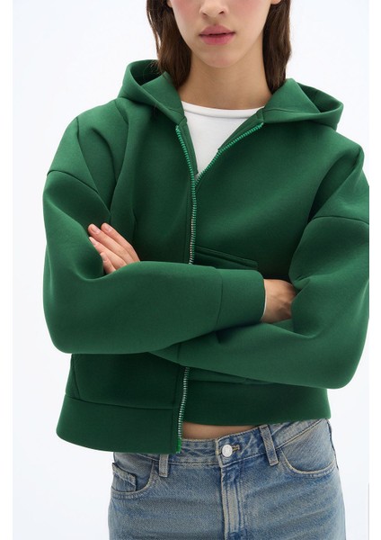 Surge Jacket - Oversize Fit Scuba Kumaş Fermuarlı Kapüşonlu Rüzgar Geçirmez Ceket fırsatları